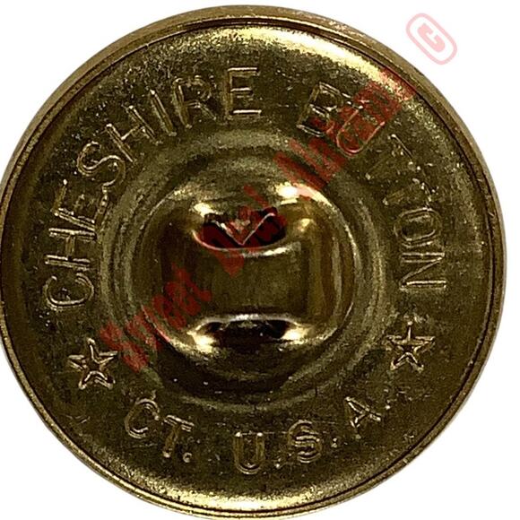 Chesire Button CT U.S.A., Brass Button w/ Eagle Seal, 3/4"D - Picture 2 of 3